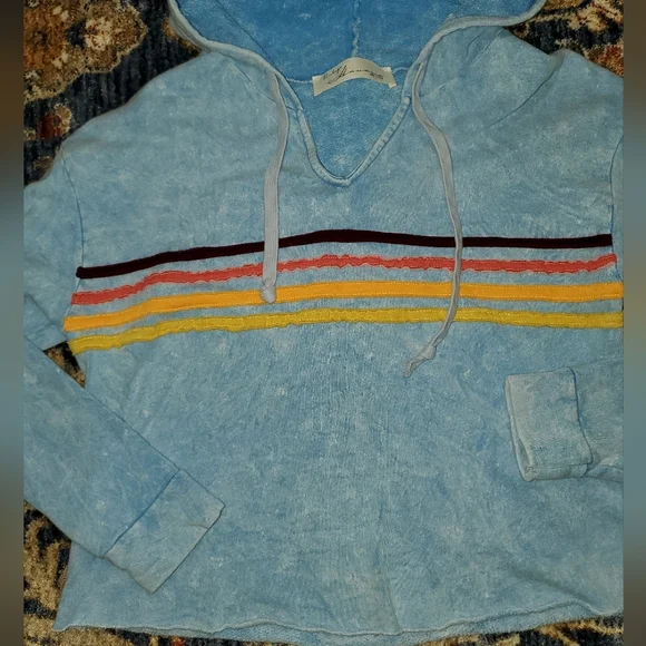 Vintage Havana Blue Terry Cloth Hoodie - Picture 3 of 9